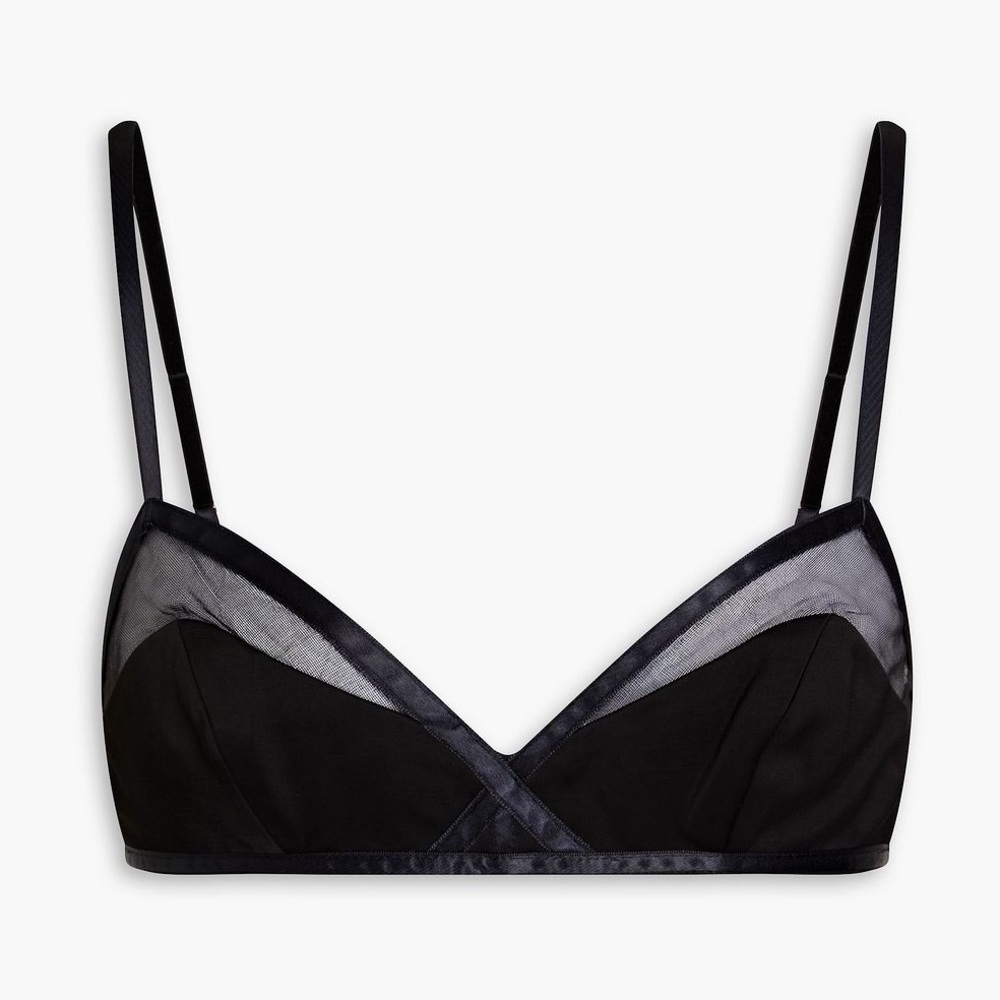 Zimmermann Satinpaneled Tulle Triangle Bra NWOT 0